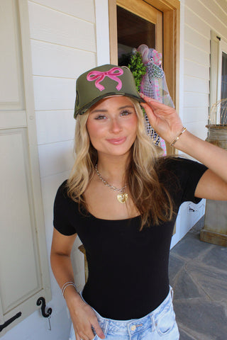 Pink Bow Trucker Hat