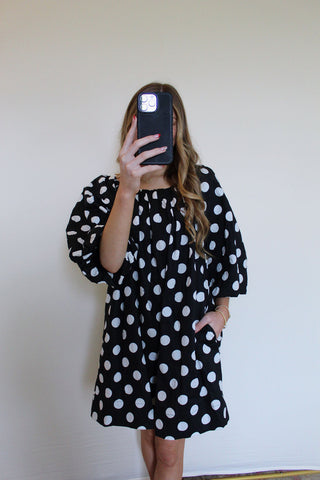 Black White Polka Dot Sundress