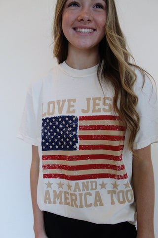Love Jesus and America Tee