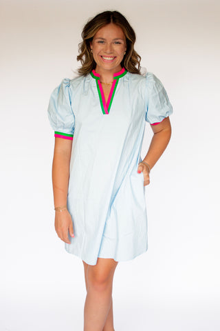 Light Blue Strim Dress