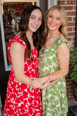 ricrac ruffle dress green