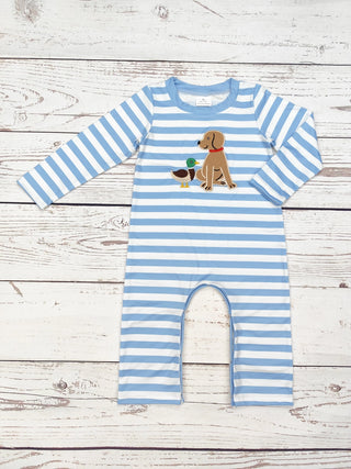 baby boy dog duck appliqué romper
