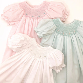 Smocked Day gown with Raglan Embroidery